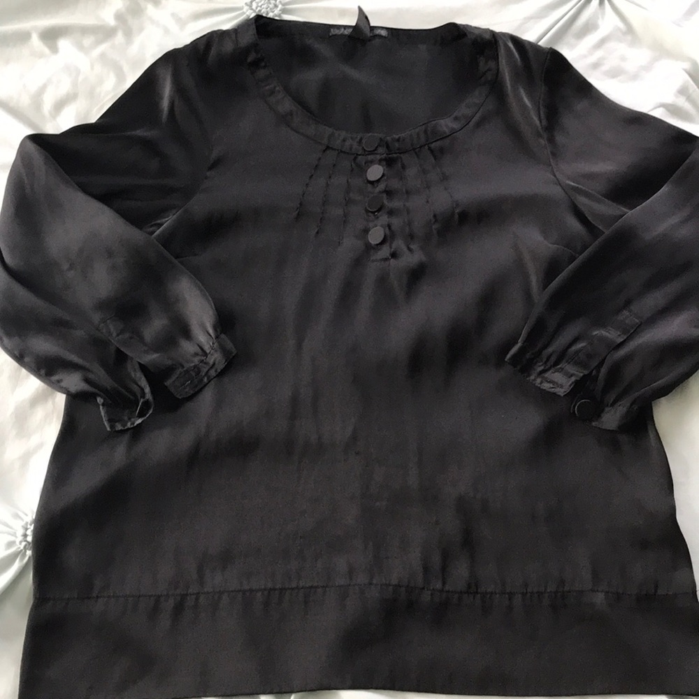 Black Satin Blouse